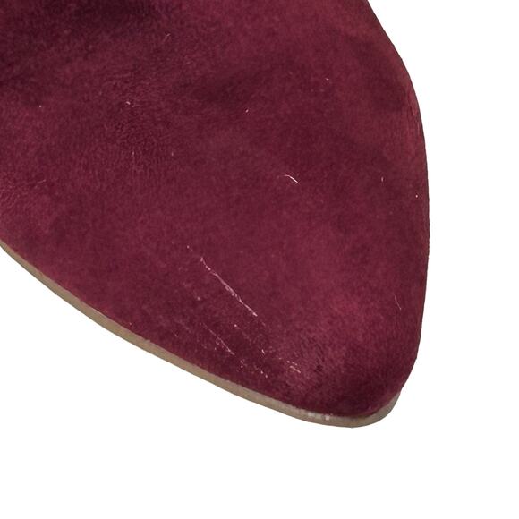 Dolcetta Booties Size 7 M Britton Stiletto Burgundy Red Suede Ankle Tie (Flaws) - Picture 9 of 10